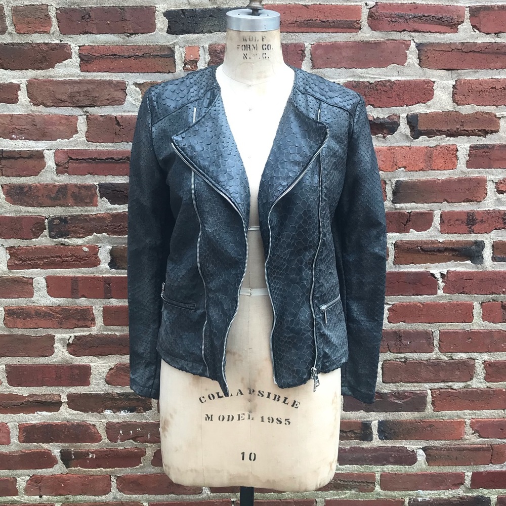 Giorgio Brato black leather moto jacket NWT